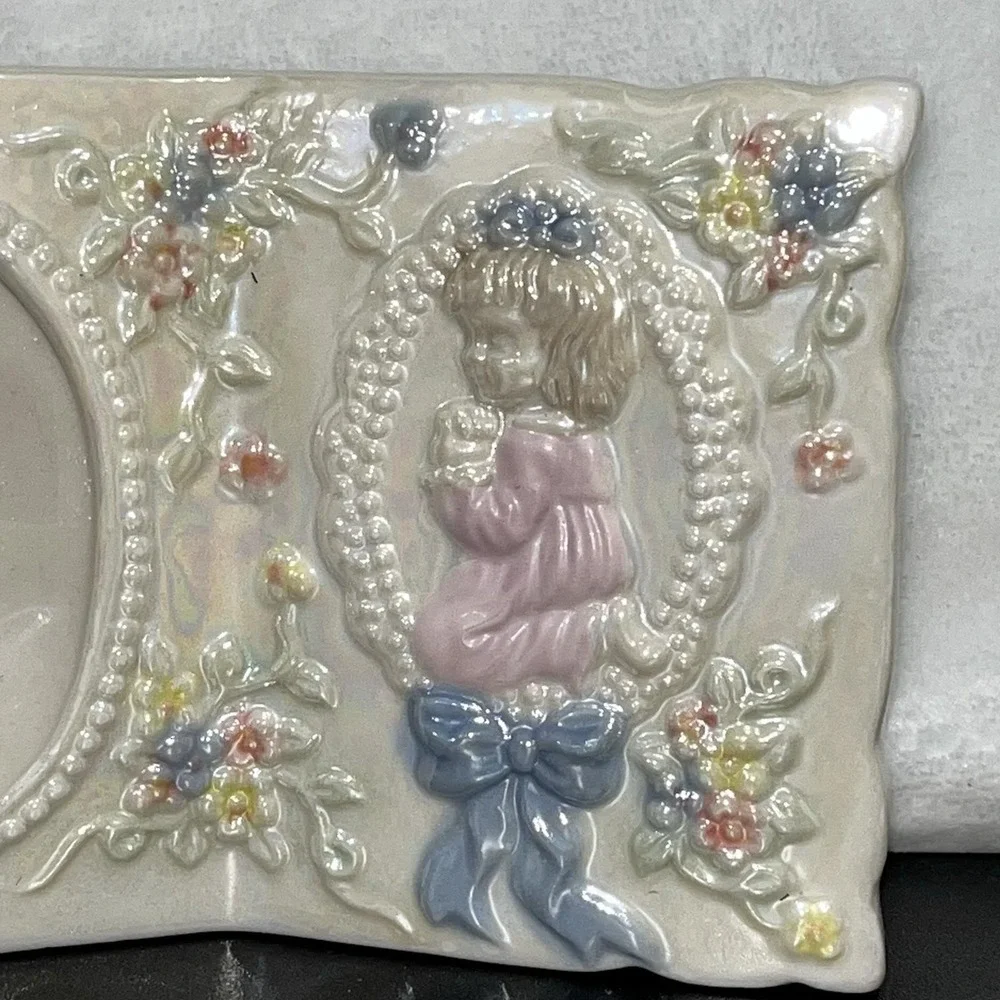 2001 Praying Girl Picture Frame Shabby Chic Cornerstone Creations Cottage Core